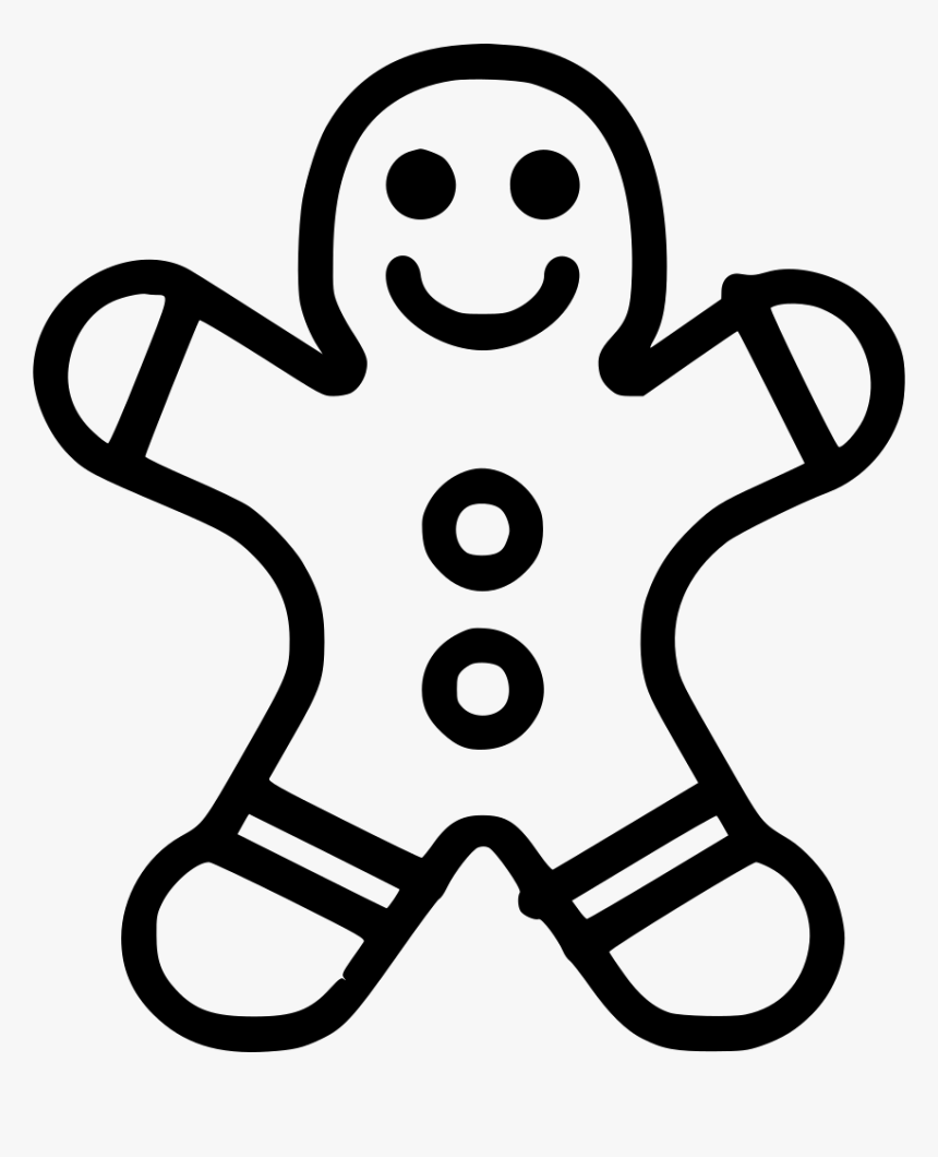 Gingerbread Cookie - Gingerbread Black And White, HD Png Download