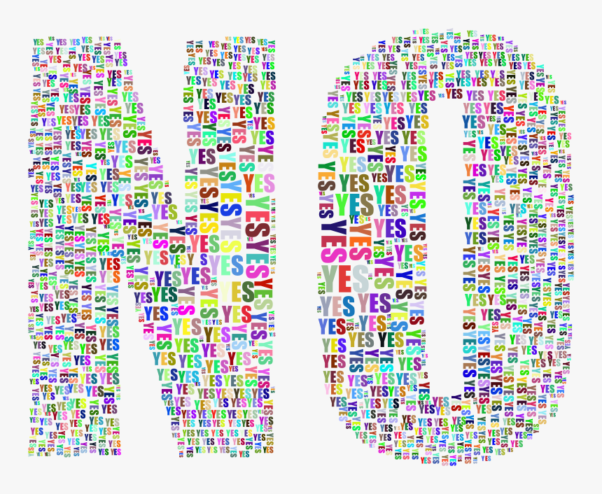 Yes And No Typography 2 Prismatic - Yes No Typography, HD Png Download