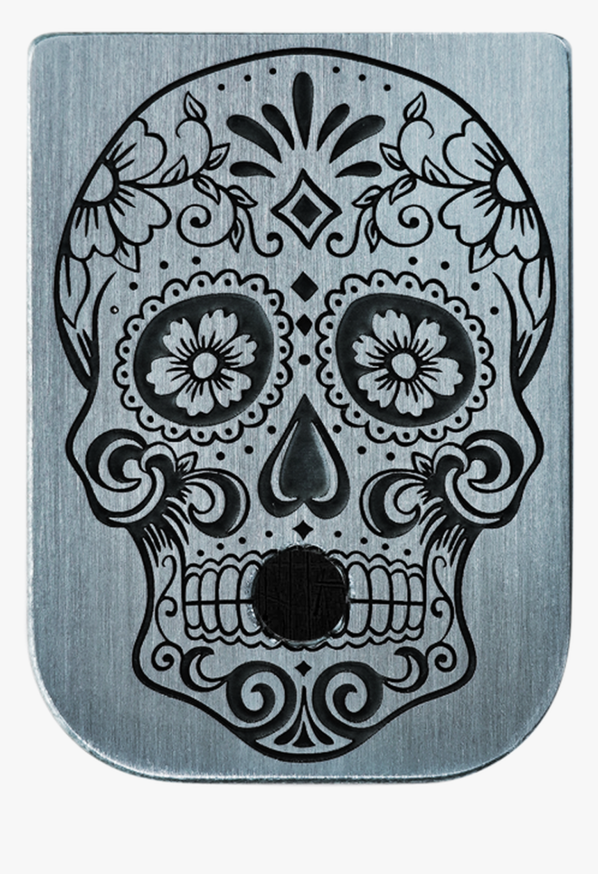 Sugar Skull Stainless Steel Finish Mag Plate - Printable Dia De Los Muertos Skulls, HD Png Download