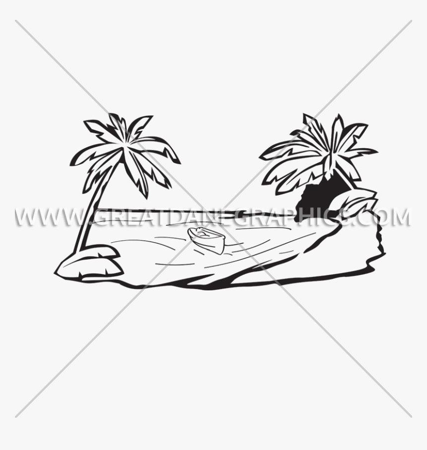 Beach Clipart Drawing - Line Art, HD Png Download