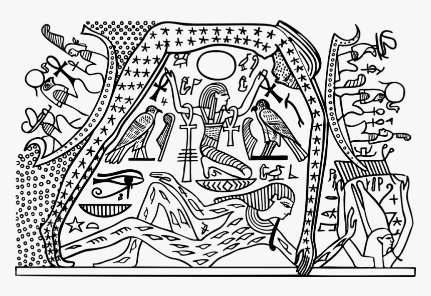 Egyptian, Hieroglyphics, History, Seb, Nut, Heaven - Geb And Nut, HD Png Download