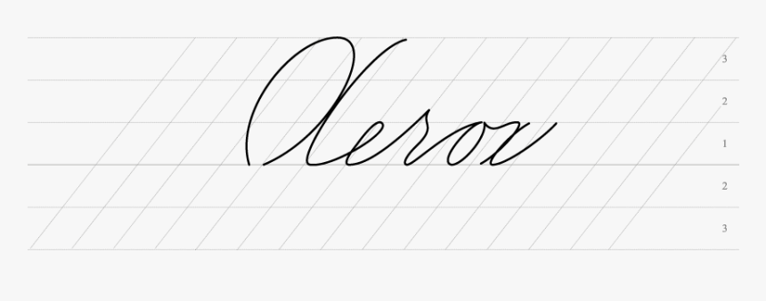 Spencerian Guide Write Xerox In Spencerian Script - Line Art, HD Png Download