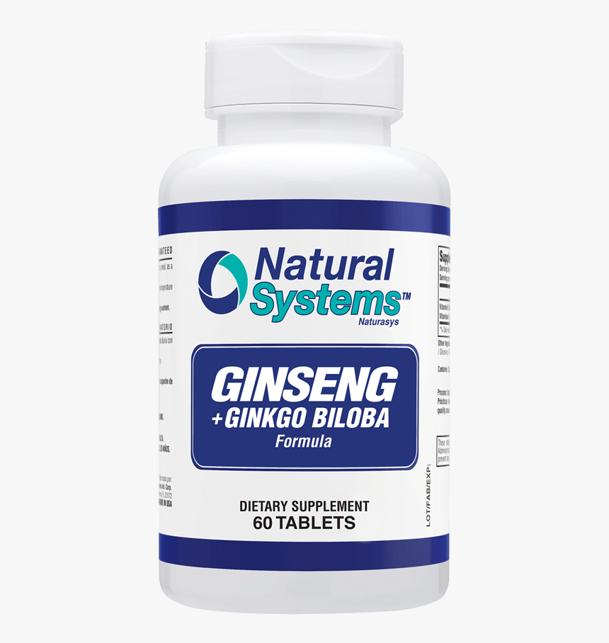 Ginseng Ginkgo Biloba 60 Tablets - Natural Systems, HD Png Download