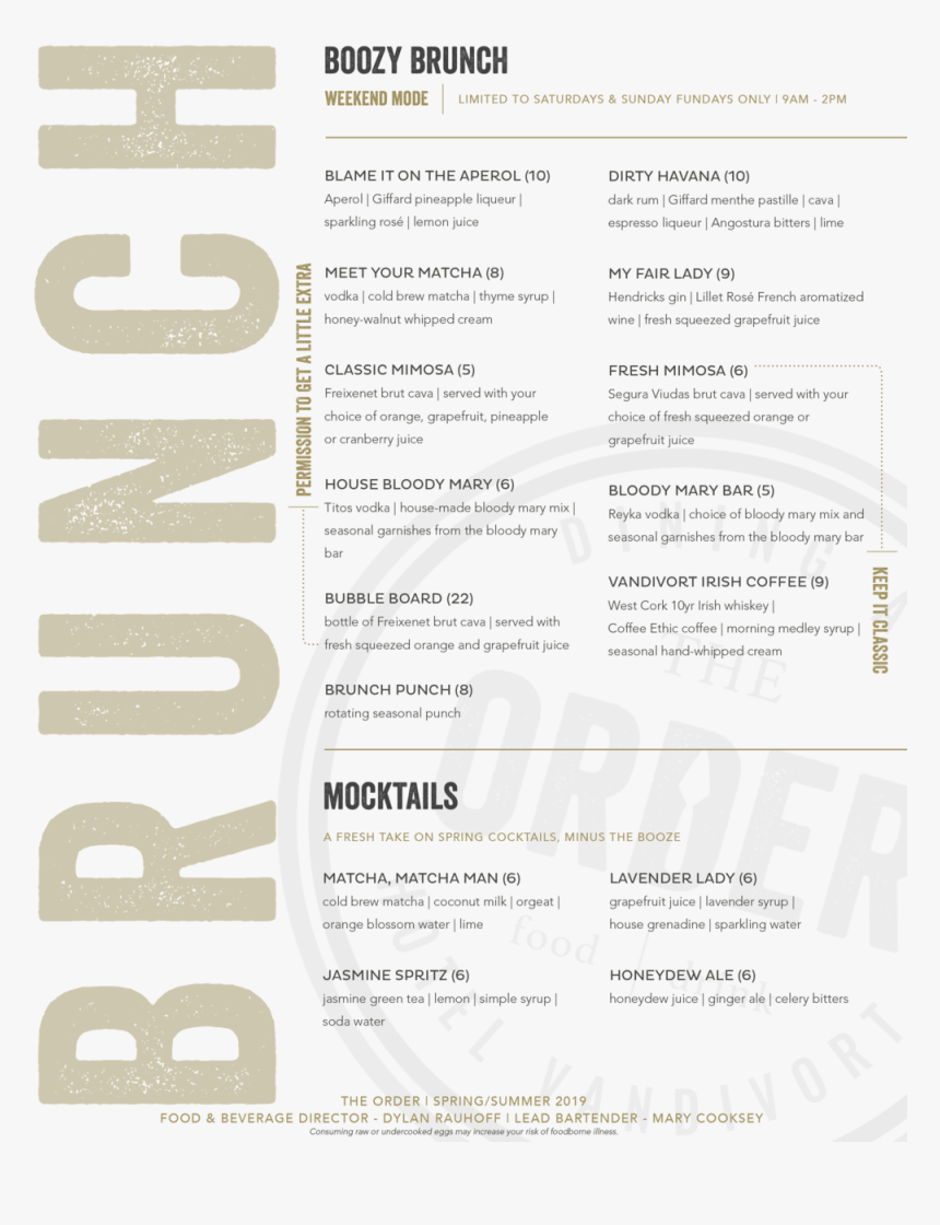 Spring Brunch Menu 19 Final Indv Artboard 3, HD Png Download