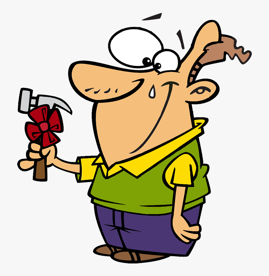 Father S Day Clipart - Cartoon Guy With Hammer, HD Png Download