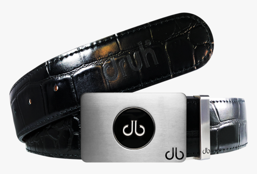 Ballmarker Black Crocodile Leather Texture Belt - Db Belt Seller, HD Png Download