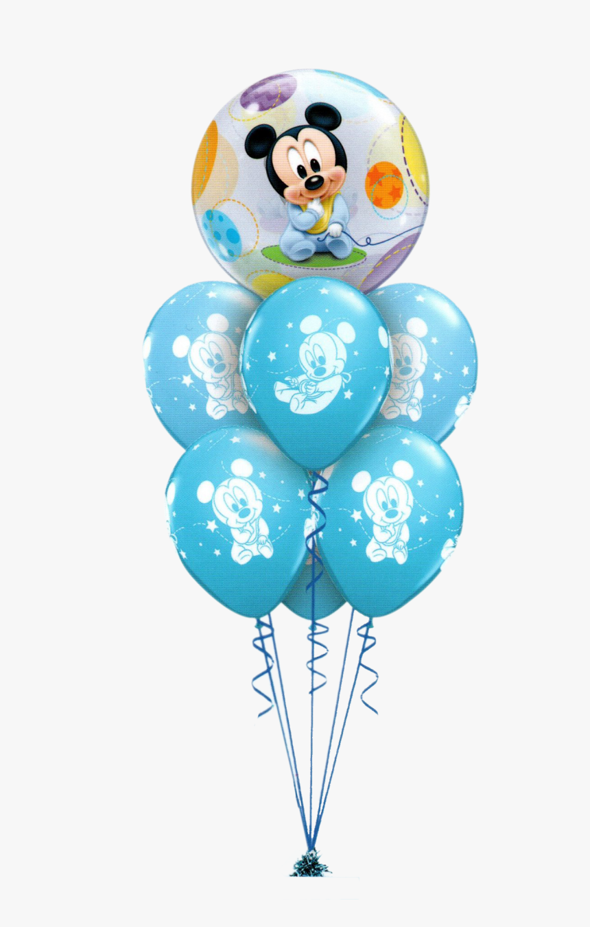 Mickey Mouse Baby Luxury - Mickey Mouse Blue Balloon, HD Png Download