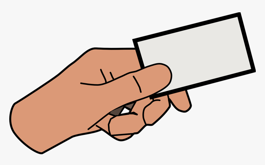 Business Card Clipart 1, Buy Clip Art - Cartoon Hand Holding Paper, HD Png Download