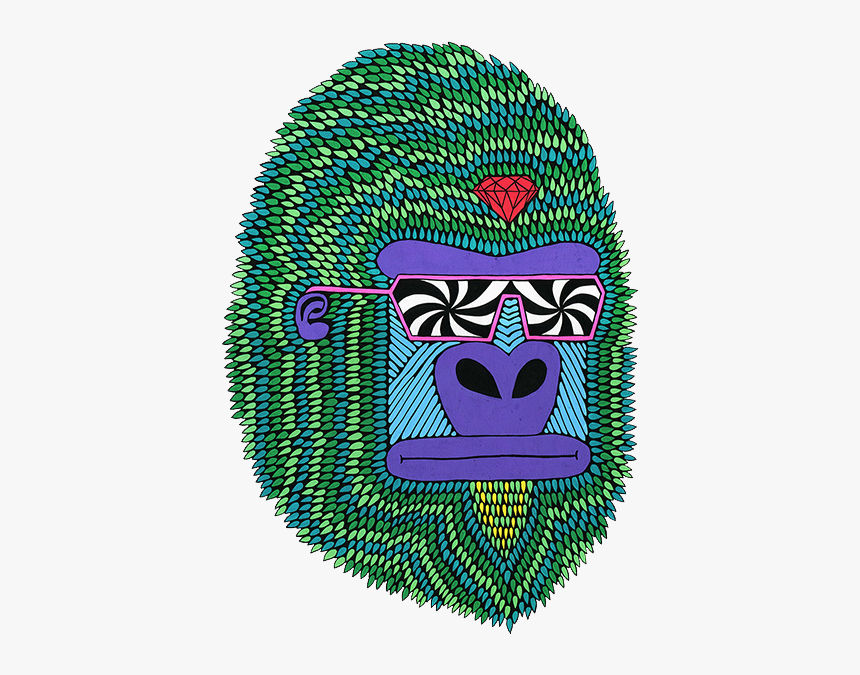 Sunglasses Artist Illustration Gorilla Paper Orangutan - Ape Art, HD Png Download