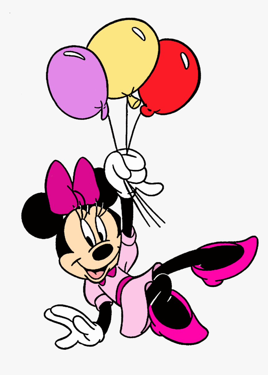 Pin By Priscila Amaral On Chalk - Minnie Mouse With Balloons, HD Png Download