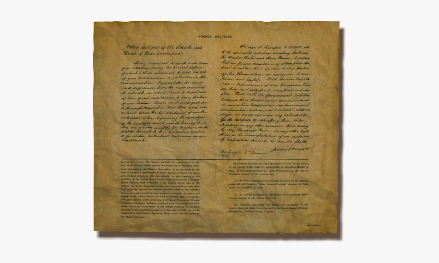Monroe Doctrine Document, HD Png Download