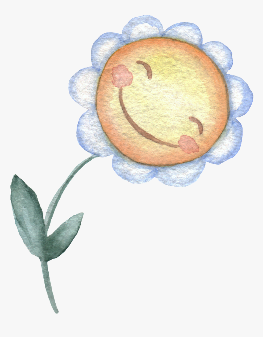 Transparent Watercolor Sun Png - Smiley Watercolor Transparent, Png Download