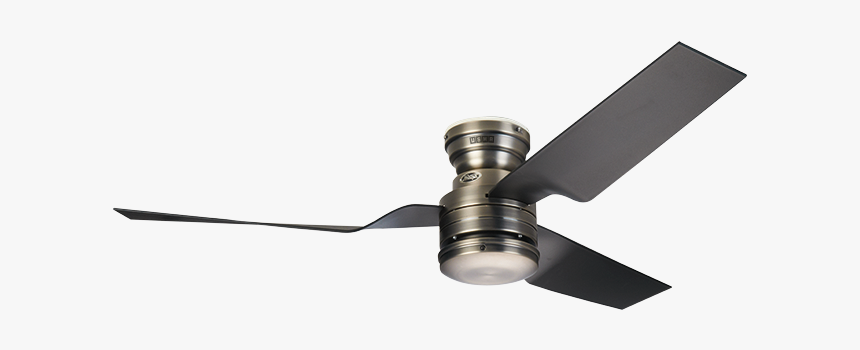 Antique Pewter Finish With Black Blades - Ceiling Fan, HD Png Download