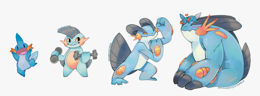 Transparent Marshtomp Png - Evoluciones Mudkip, Png Download