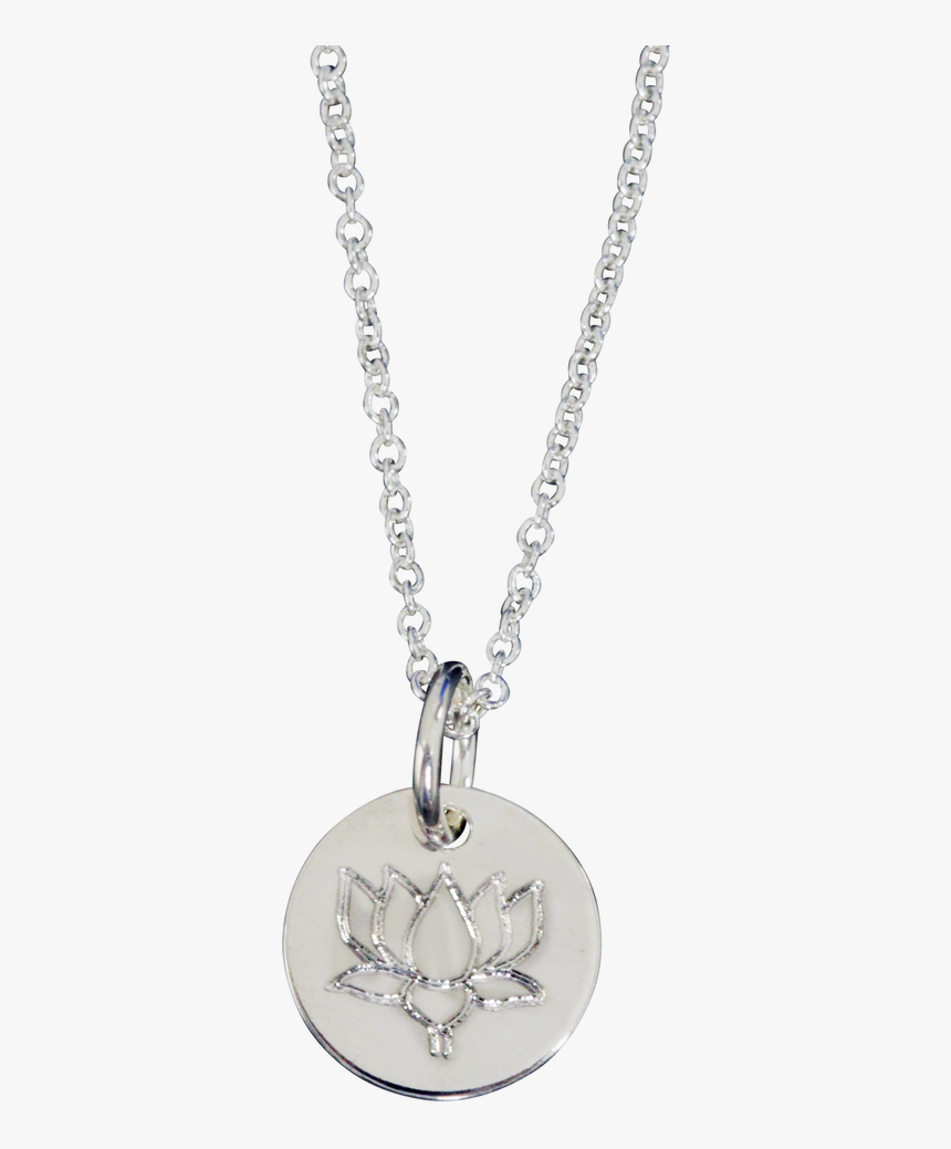 Sterling Silver Engraved Lotus Necklace - Locket, HD Png Download