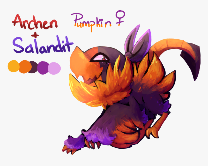 Archen Salandit Fusion - Salandit Art, HD Png Download
