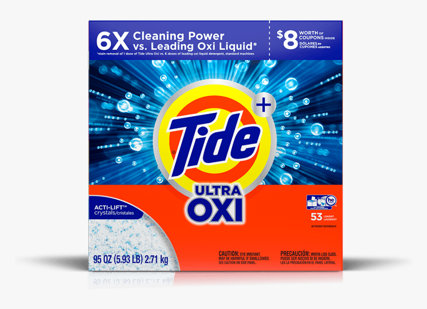 Tide Ultra Oxi Powder Laundry Detergent - Bleach Powder For Clothes, HD Png Download