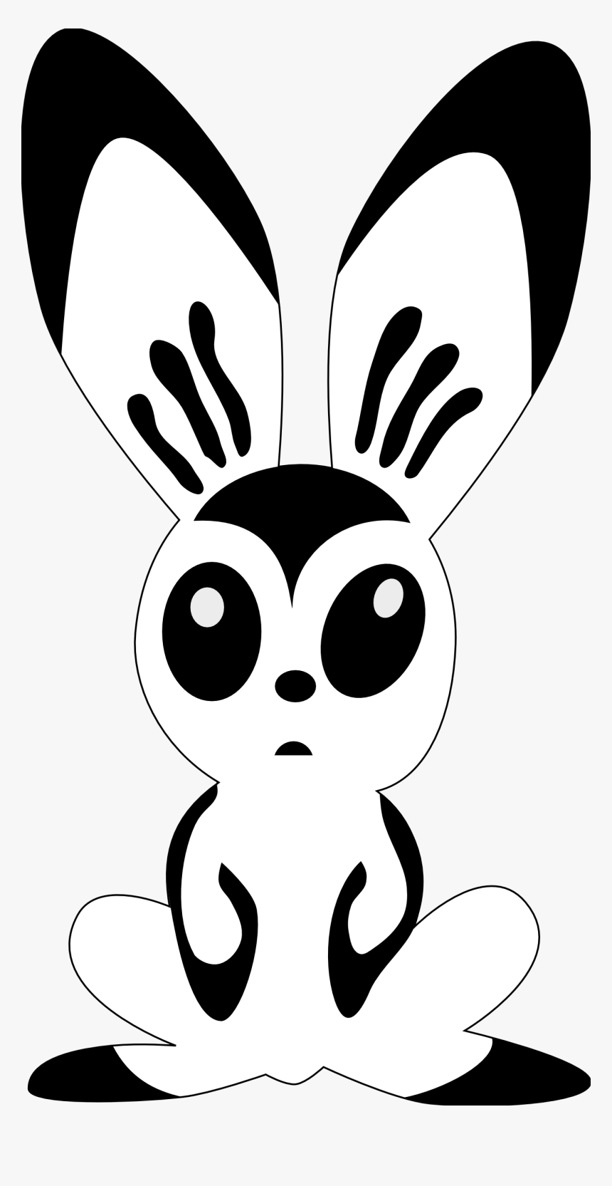 Hare By Rones Rabbit Black White Line Easter 555px - Rabbits Clipart White And Black, HD Png Download