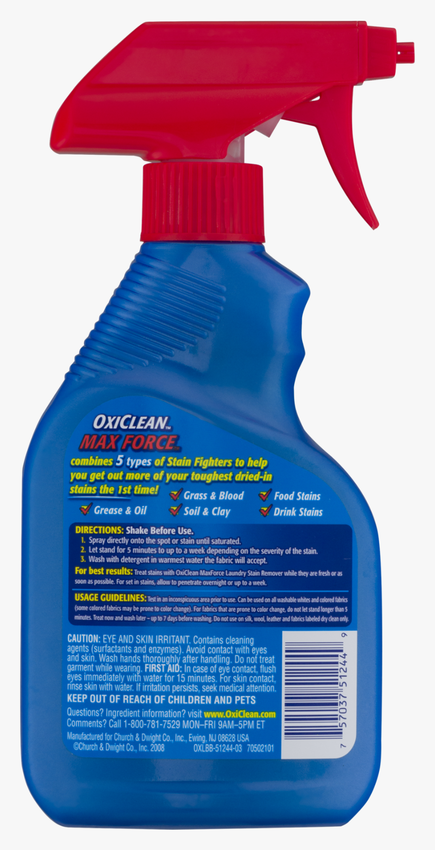 Oxi Clean Max Force Laundry Spray Stain Remover Spot - Plastic Bottle, HD Png Download