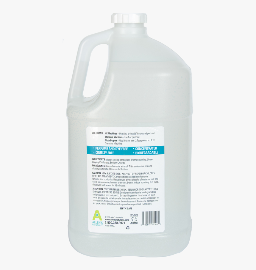 Natural Liquid Laundry & Cloth Diaper Detergent, 1 - Plastic Bottle, HD Png Download