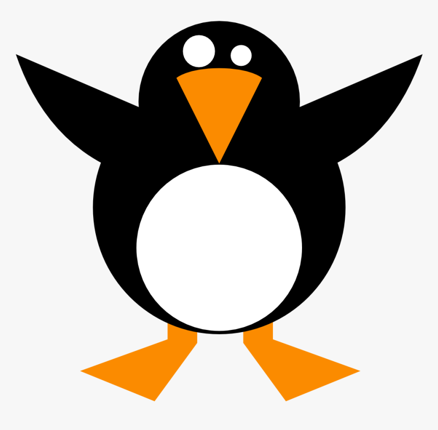 Clip Art Simple Penguin Linux Scallywag March Clipart - Simple Clipart, HD Png Download