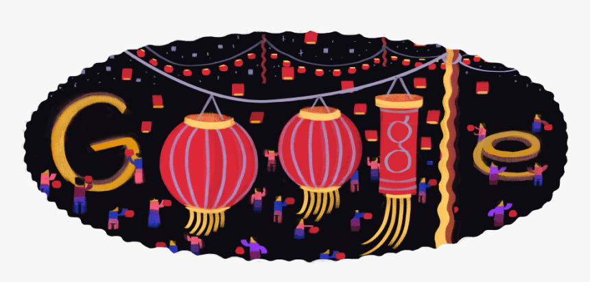Drawing Chinese Lantern Festival - Google 元宵 節, HD Png Download