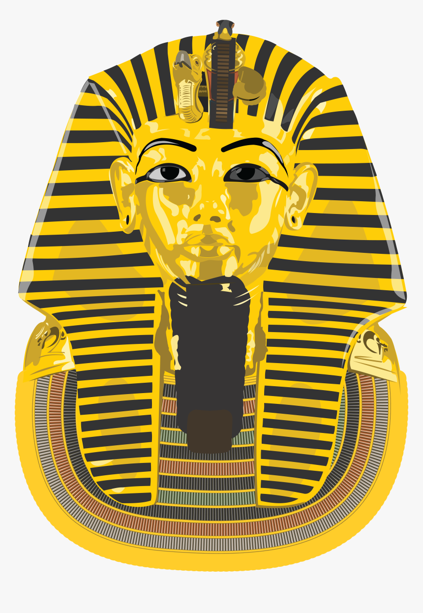 Free Clipart Of An Ancient Egyptian Death Mask For - King Tut Mask Drawing, HD Png Download