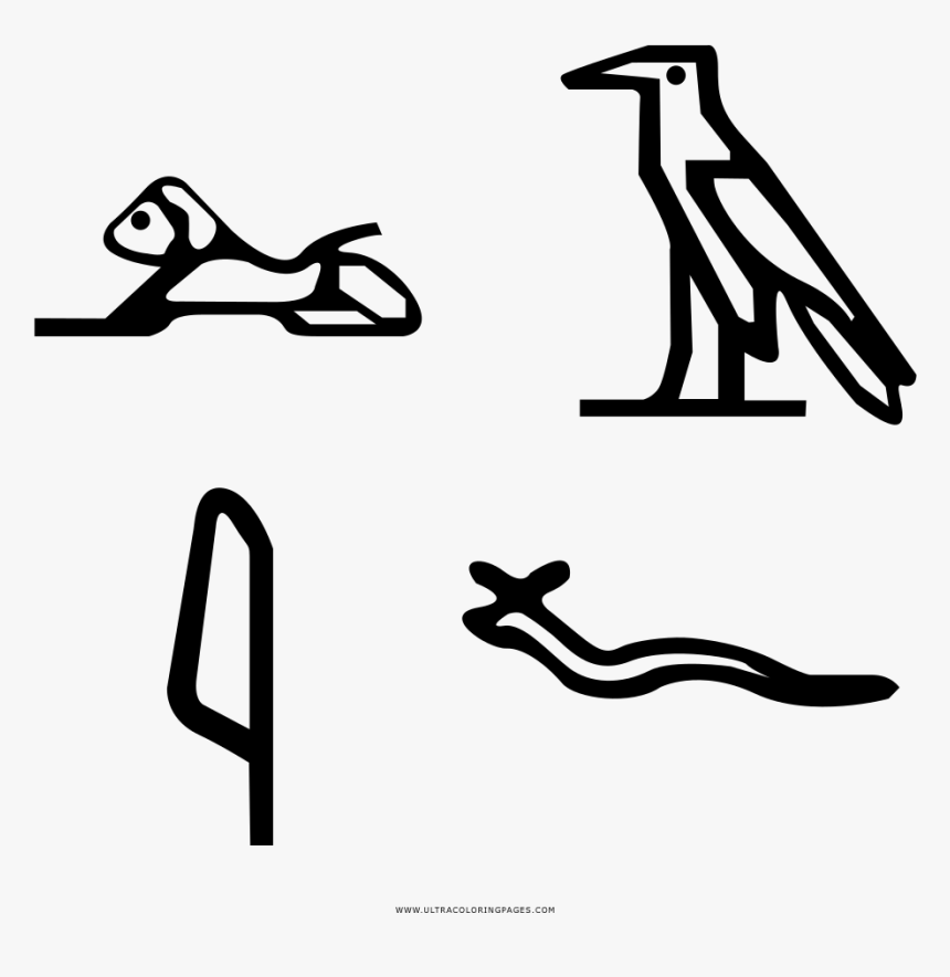 Hieroglyphics Coloring Page - Jeroglificos Egipcios Para Colorea, HD Png Download