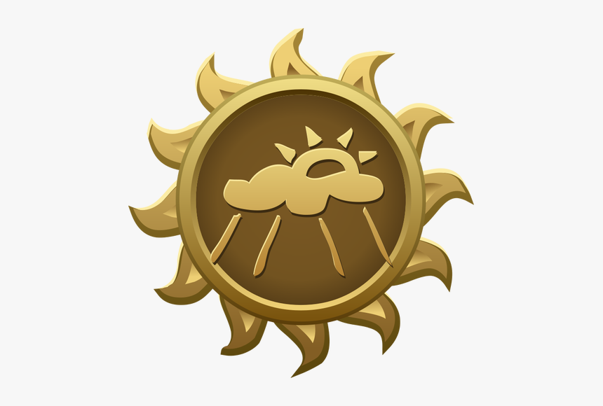 Vector Illustration Of Rainy Day Sun Shaped Emblem - Trophy Emblems, HD Png Download