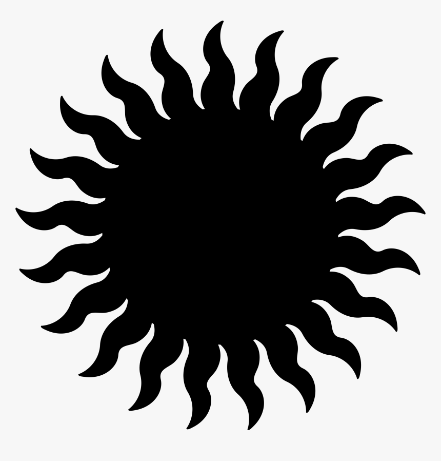Sun Silhouette Clip Arts - Transparent Sun Images Black And White, HD Png Download