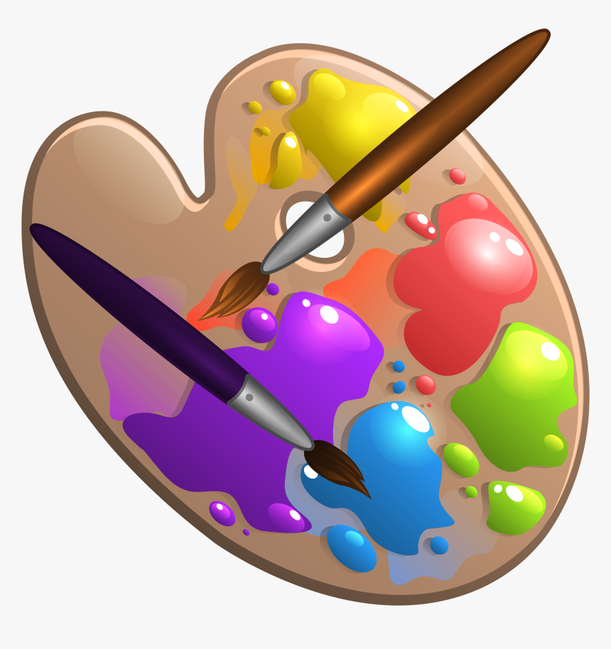 School Palette With Brushes Art Clipart Paint Brush Hd Png