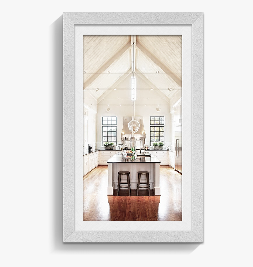 Vaulted Ceiling With Light Wood Beam Hd Png Download