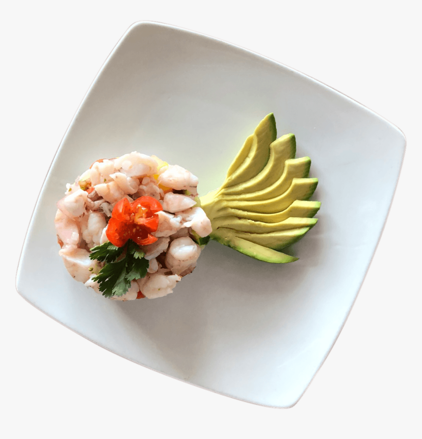 La Carreta S Ceviche With Shrimp And Avocado On A Plate - Sashimi, HD Png Download