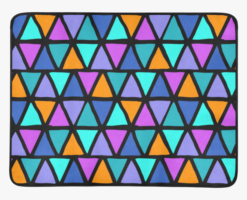 Modern Colored Trinagles / Pyramids Pattern Beach Mat - Triangle, HD Png Download