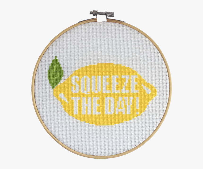 A Lemon With Squeeze The Day - Cross-stitch, HD Png Download