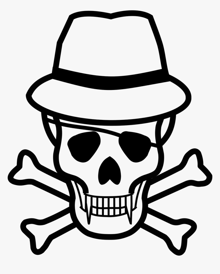 Transparent Scull And Crossbones Clipart - Easy Halloween Skull Drawings, HD Png Download