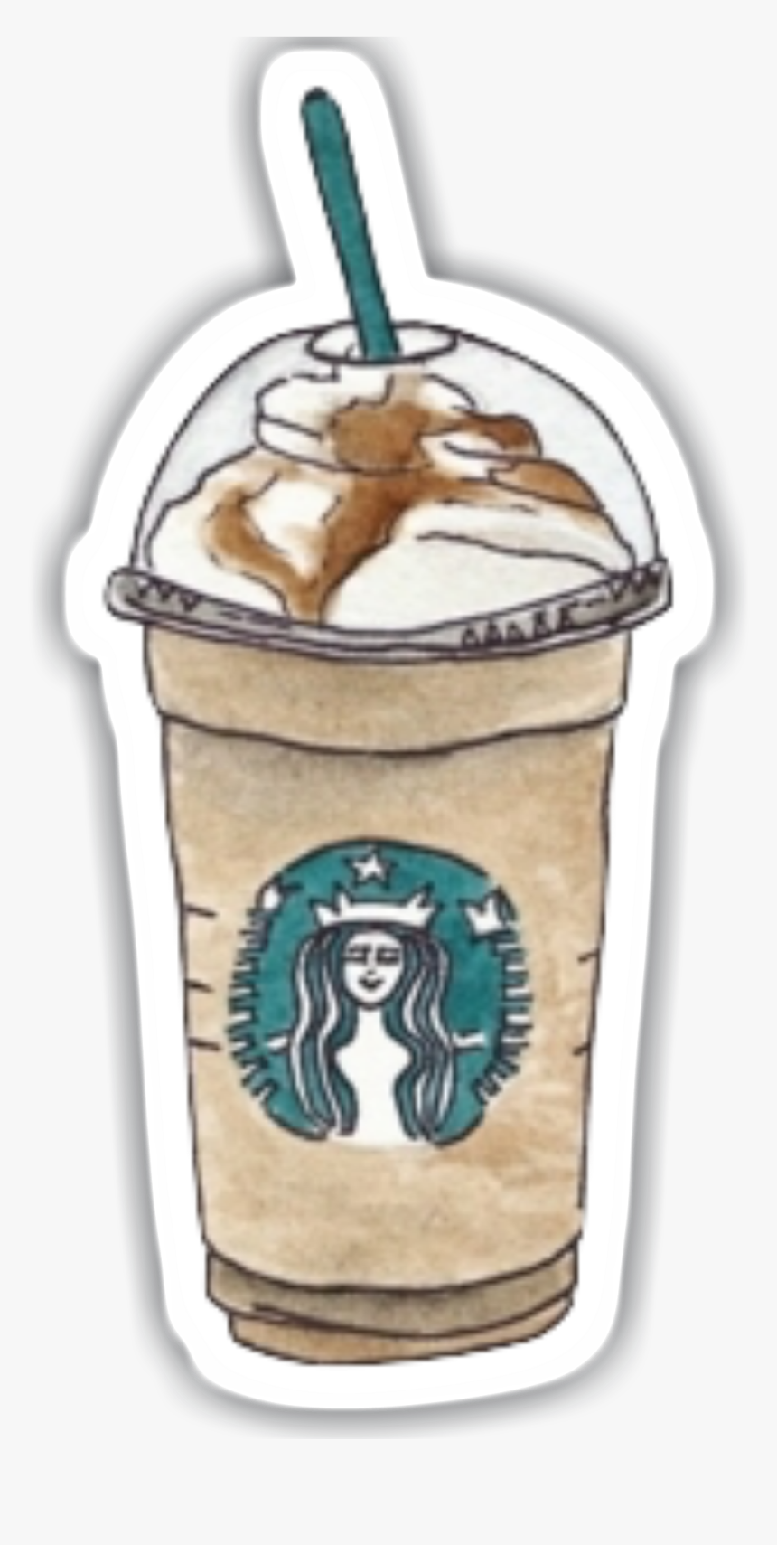 Coffee Iced Chocolate Hot Starbucks Emoji Clipart - Starbucks Cup Logo Drawing, HD Png Download