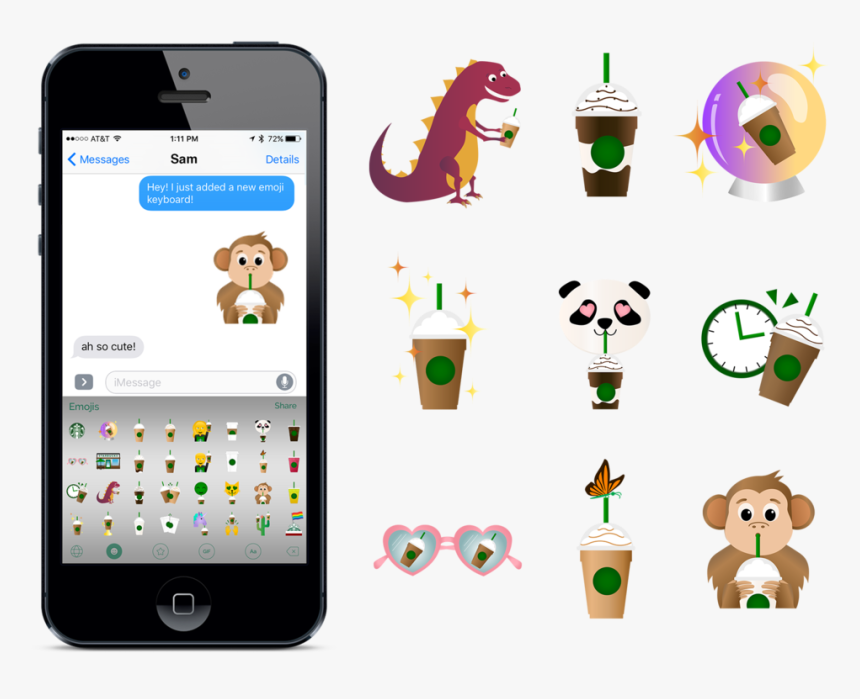 Sbx Emoji Keyboard Mock Pullout V2 - Iphone, HD Png Download