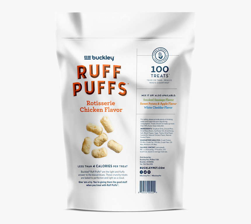 Ruff Puffs Dog Treats White Cheddar Flavor , Png Download - Bread, Transparent Png