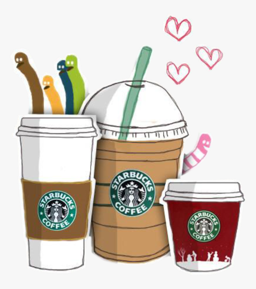 Tea Cafe Hand Painted - Starbucks Drawing, HD Png Download