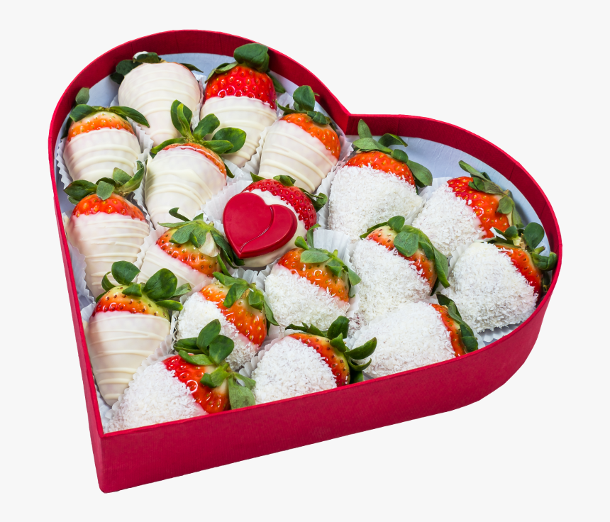 Heart Chocolate Box White Heart Chocolate Box White - Jahody V Čokoláde Srdce, HD Png Download