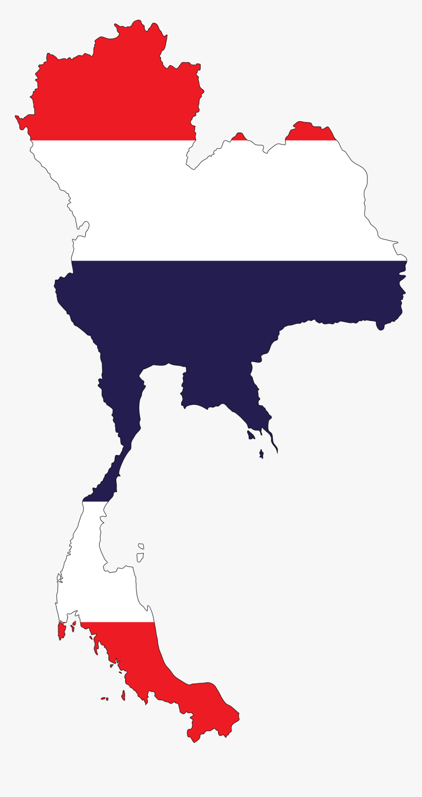 Transparent World Flag Png - Thailand Map Outline Png, Png Download