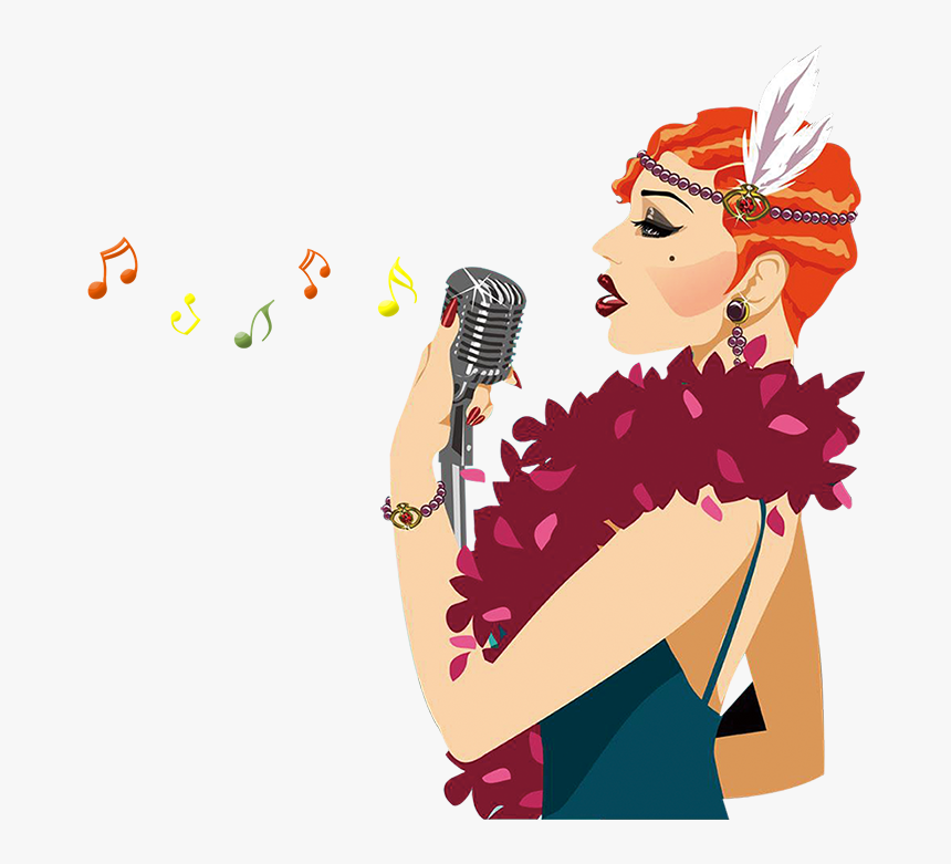 Singing Music Transprent Png - Female Singing Png Cartoon, Transparent Png