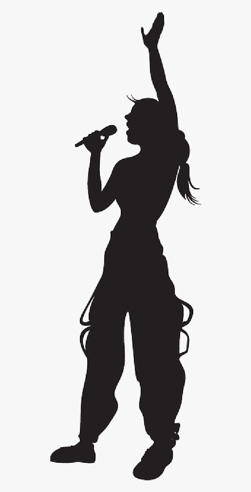 Silhouette Of Girl Singing , Png Download - Singing Silhouette Png Transparent, Png Download