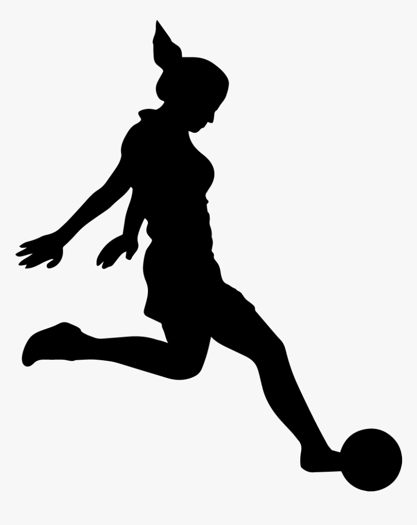 Girl Footballer Wall Art Sticker Decal, Black, Size Girl Soccer