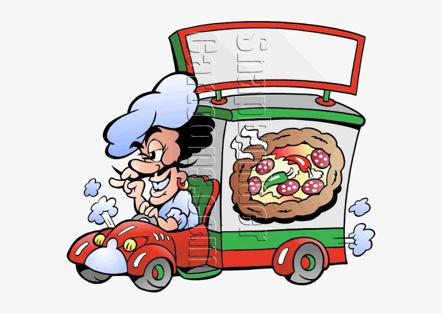 Pizza Chef Deliver Pizza - Cartoon On Meals On Wheels, HD Png Download