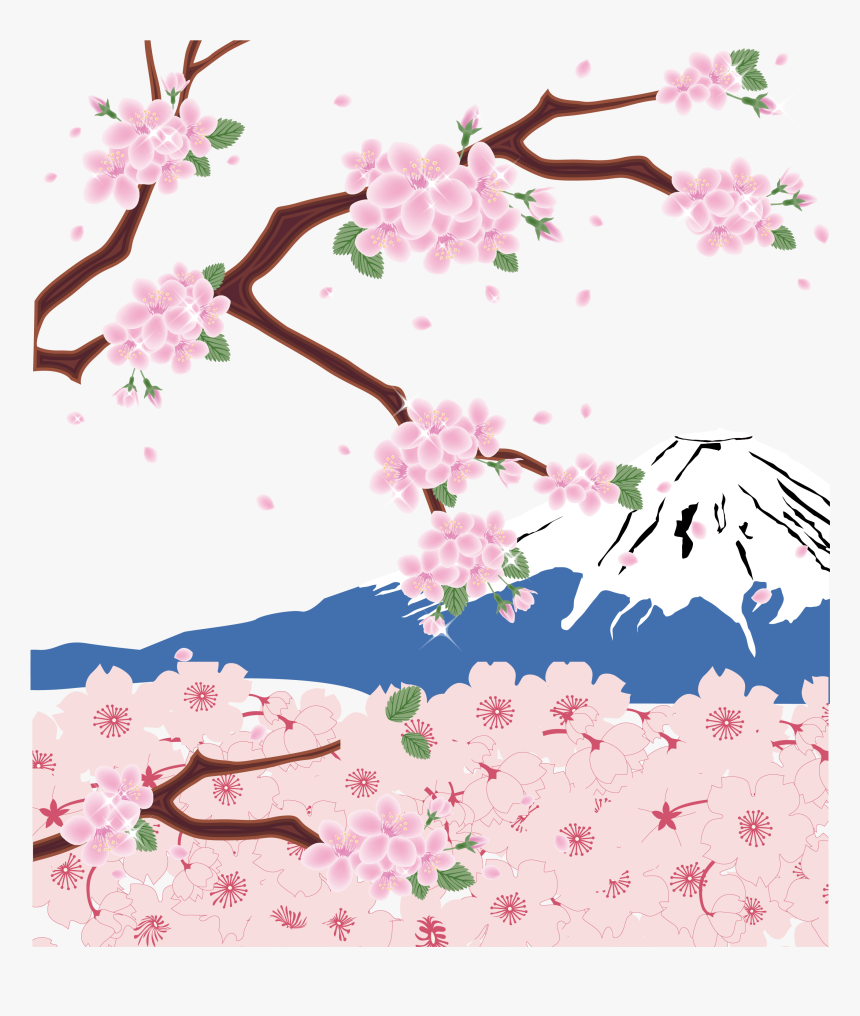 Mount Fuji Cherry Blossom Clipart - Cherry Blossom Png Transparent, Png Download