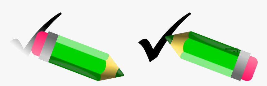 Pencil, Pen, Rubber, Eraser, Check, Crayon, Verifier - Pencil Check Clipart, HD Png Download