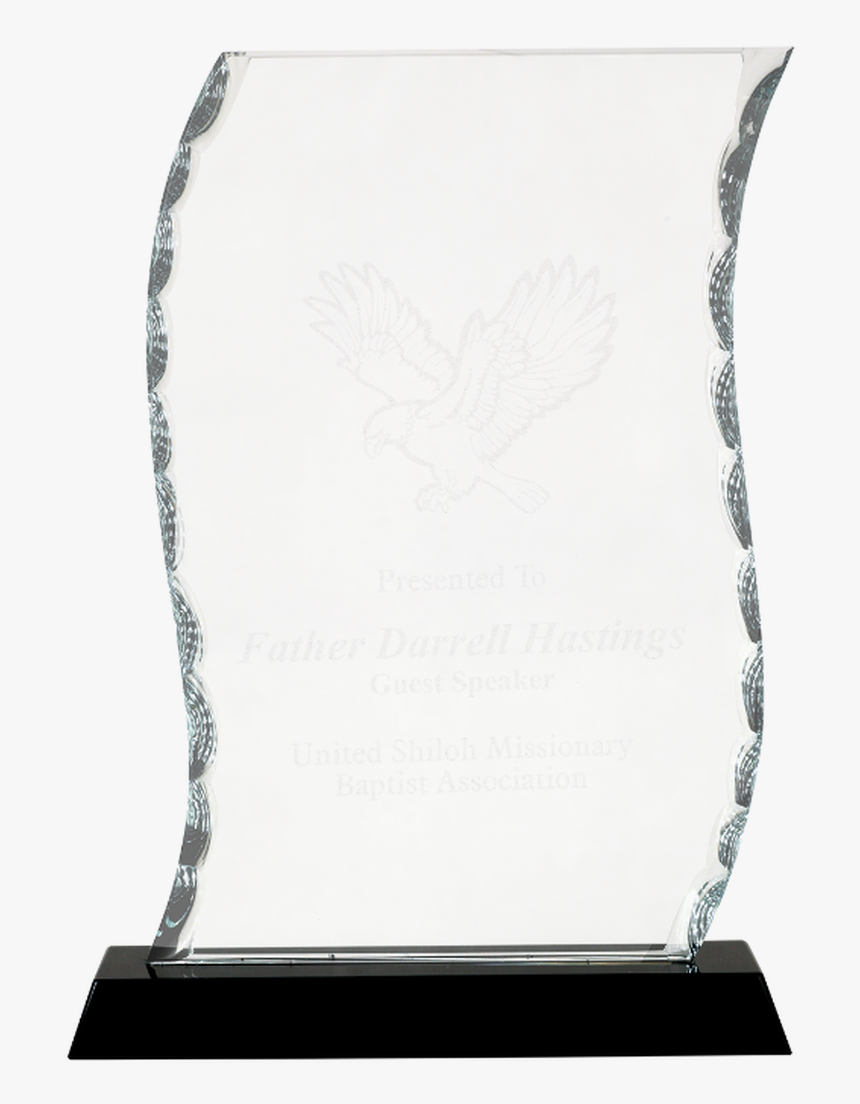 Scroll Facet Glass On A Black Crystal Base - Commemorative Plaque, HD Png Download