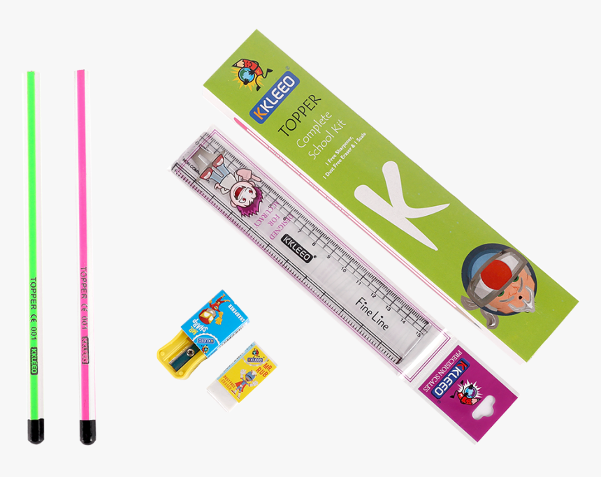 Math Set W 7 Pencil Compass Eraser Sharpener Ruler - Graphic Design, HD Png Download